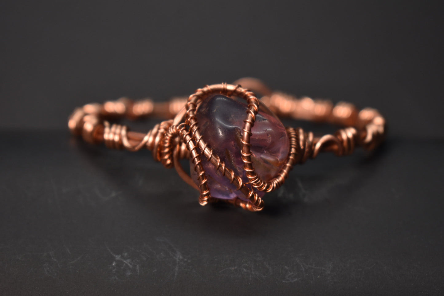 Amethyst Stargate: Harmonics- Copper Cuff Bracelet