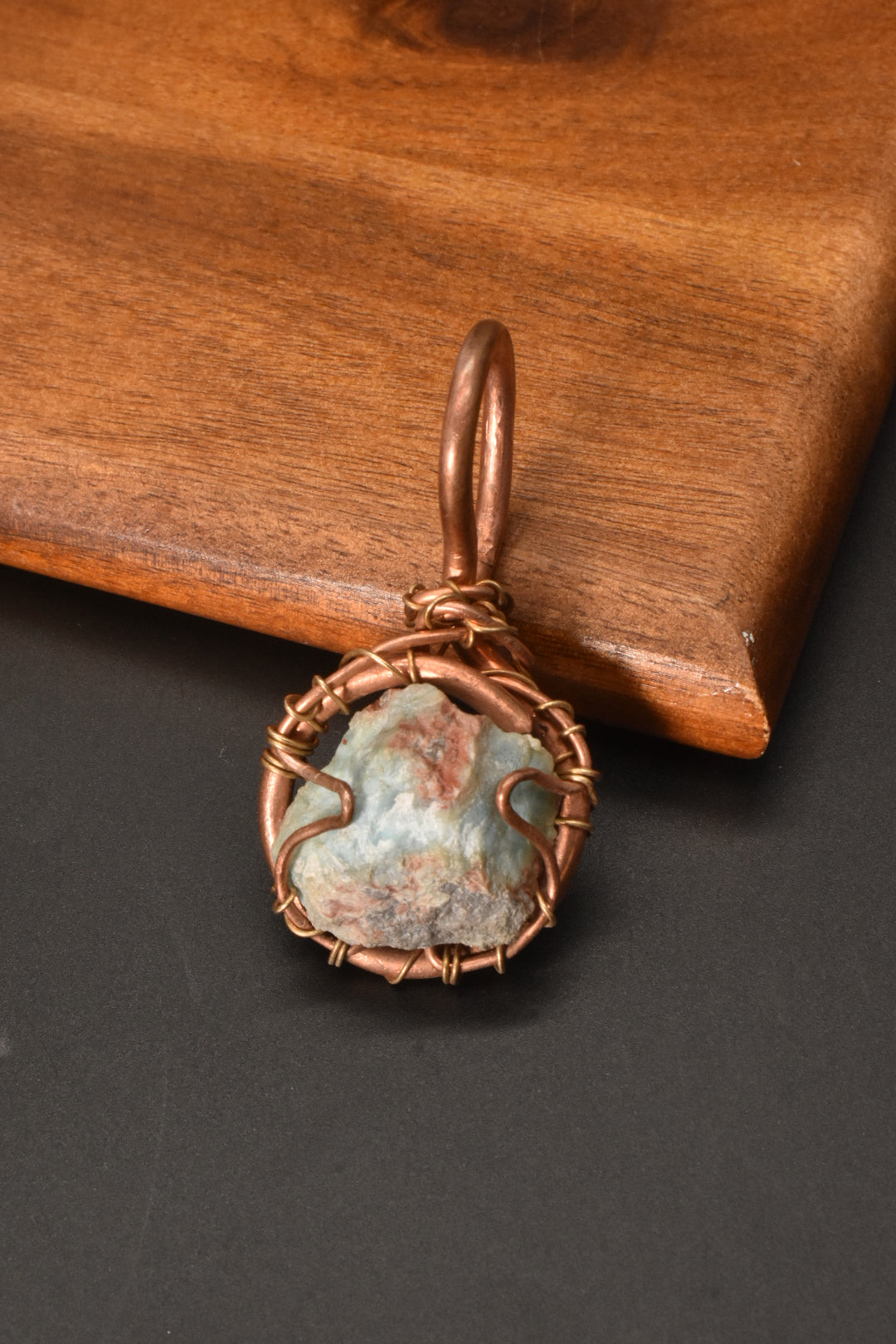 Twist & Tales — Larimar Copper & Brass Pendant