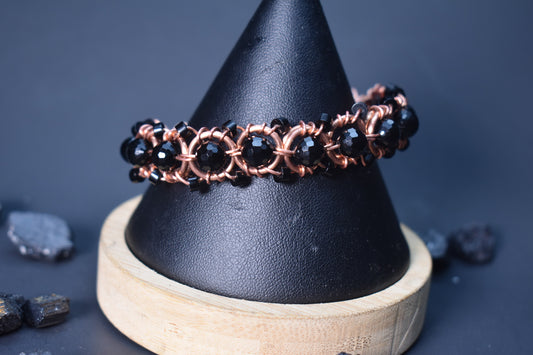 Helix of the Verdant Neteru- Onyx Copper Bracelet