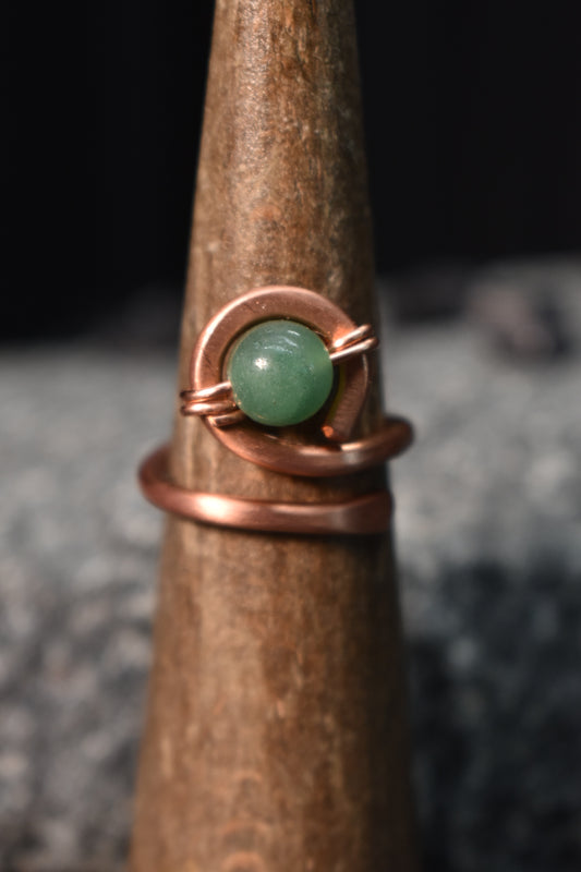 Green Aventurine - Kosmik Glyph Ring