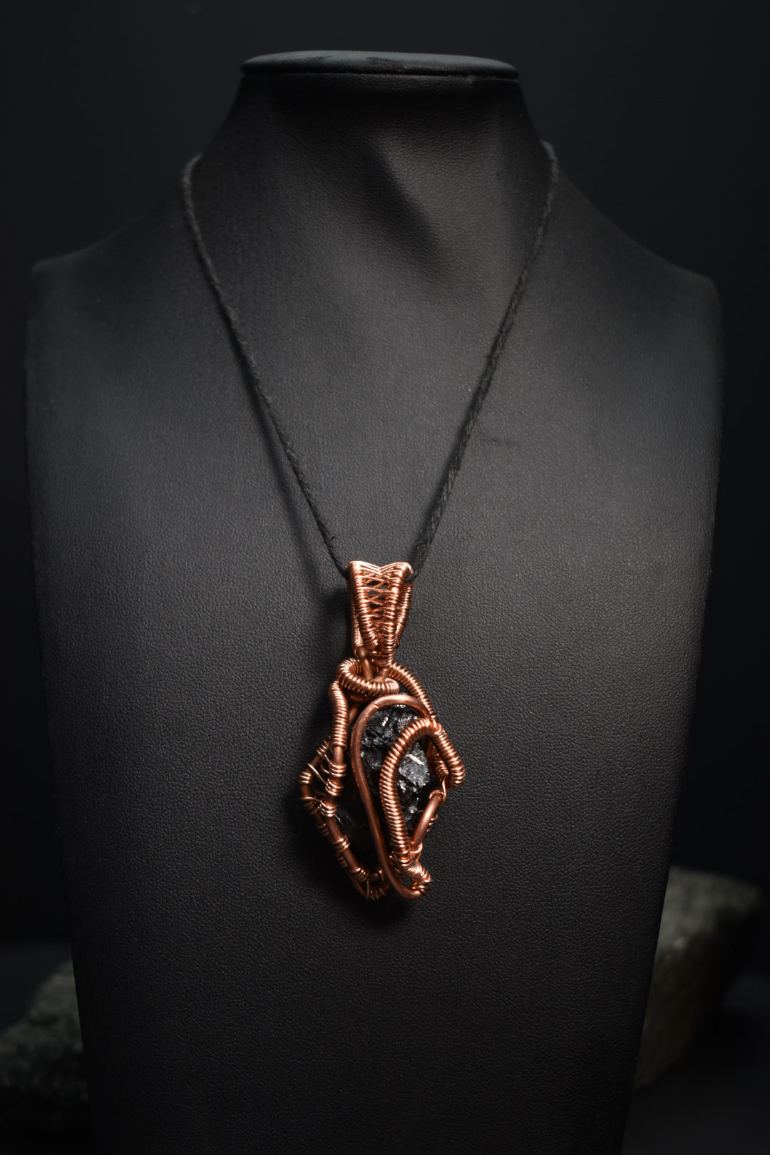 Black Tourmaline- Voided Anchor Pendant