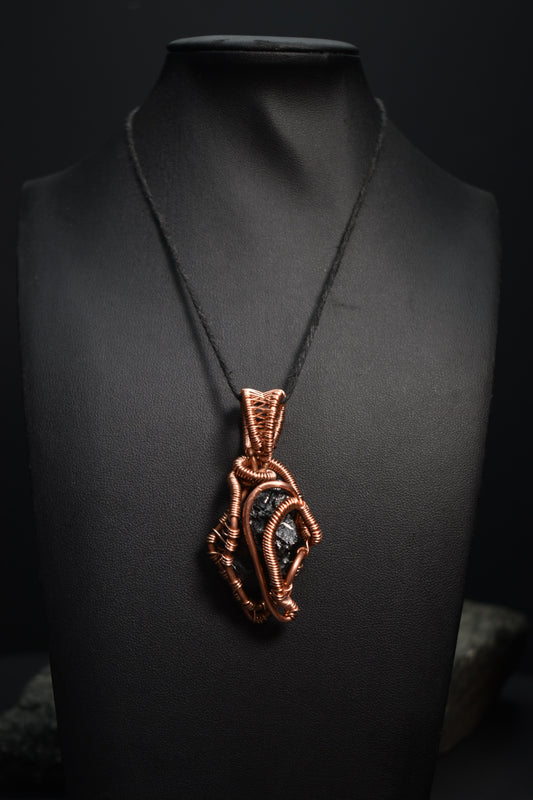 Black Tourmaline- Voided Anchor Pendant