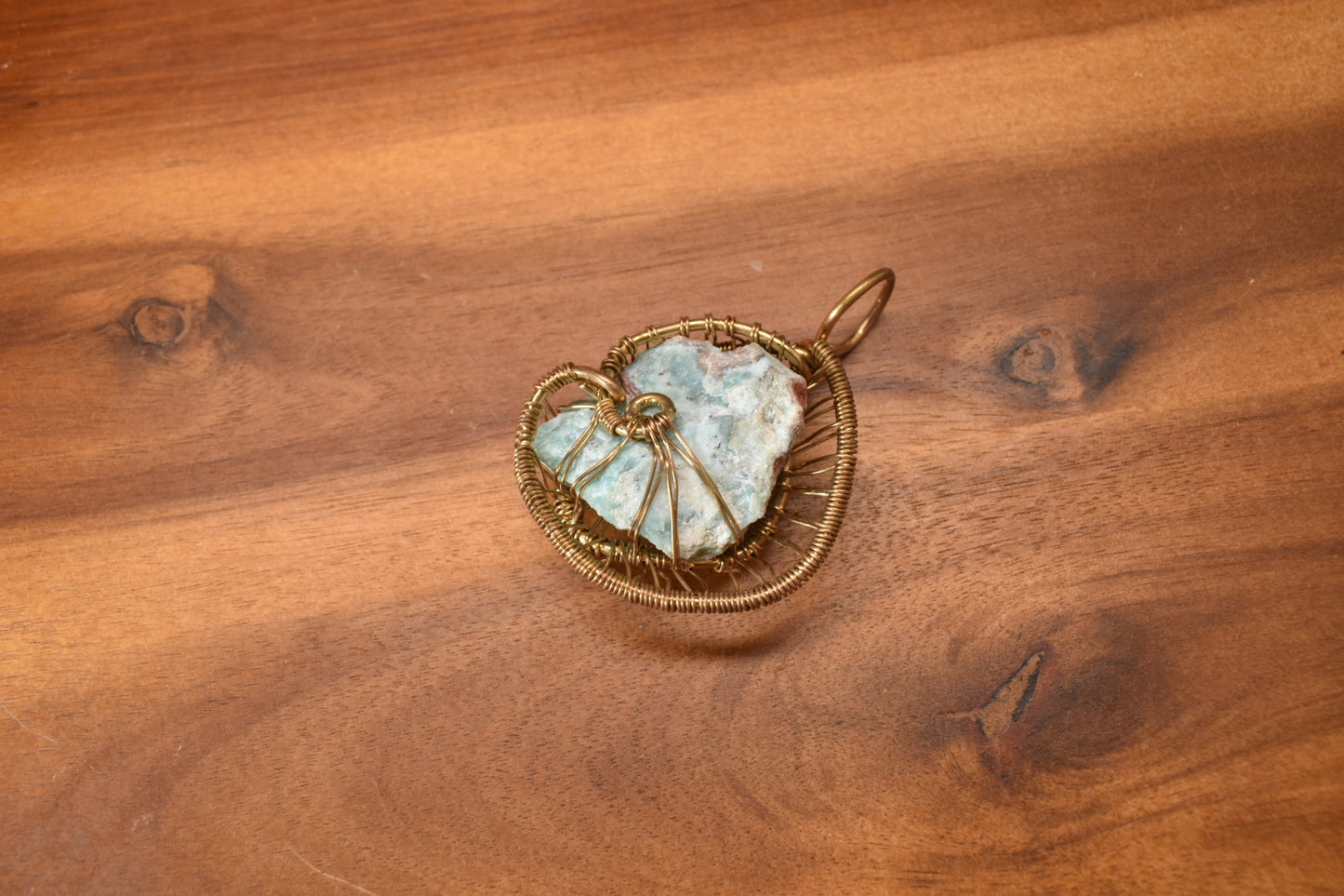 Shell Tales — Larimar Brass Pendant