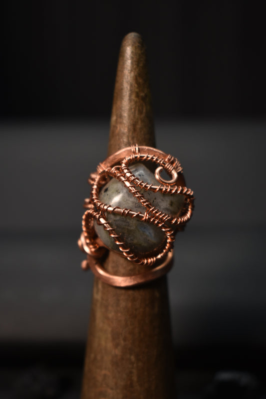 Labradorite - Orbit Current: Copper Ring