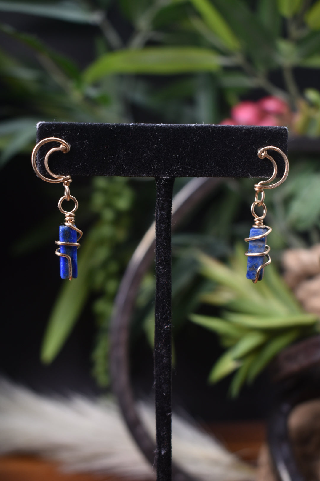 Lapis Lazuli- Moon Berry Earrings