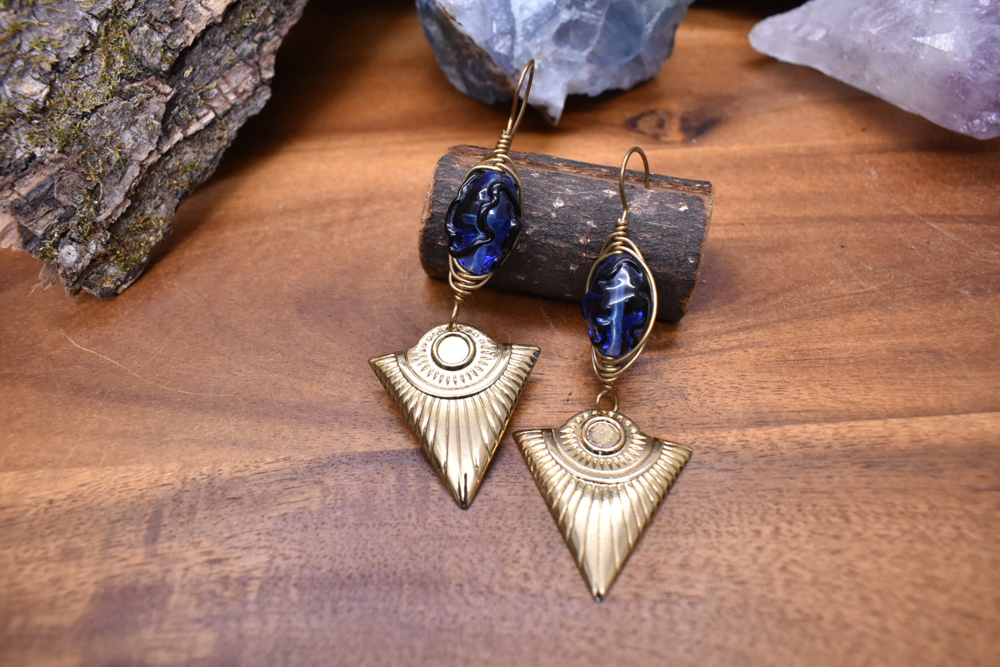 Jelly Dagger — Brass Earrings