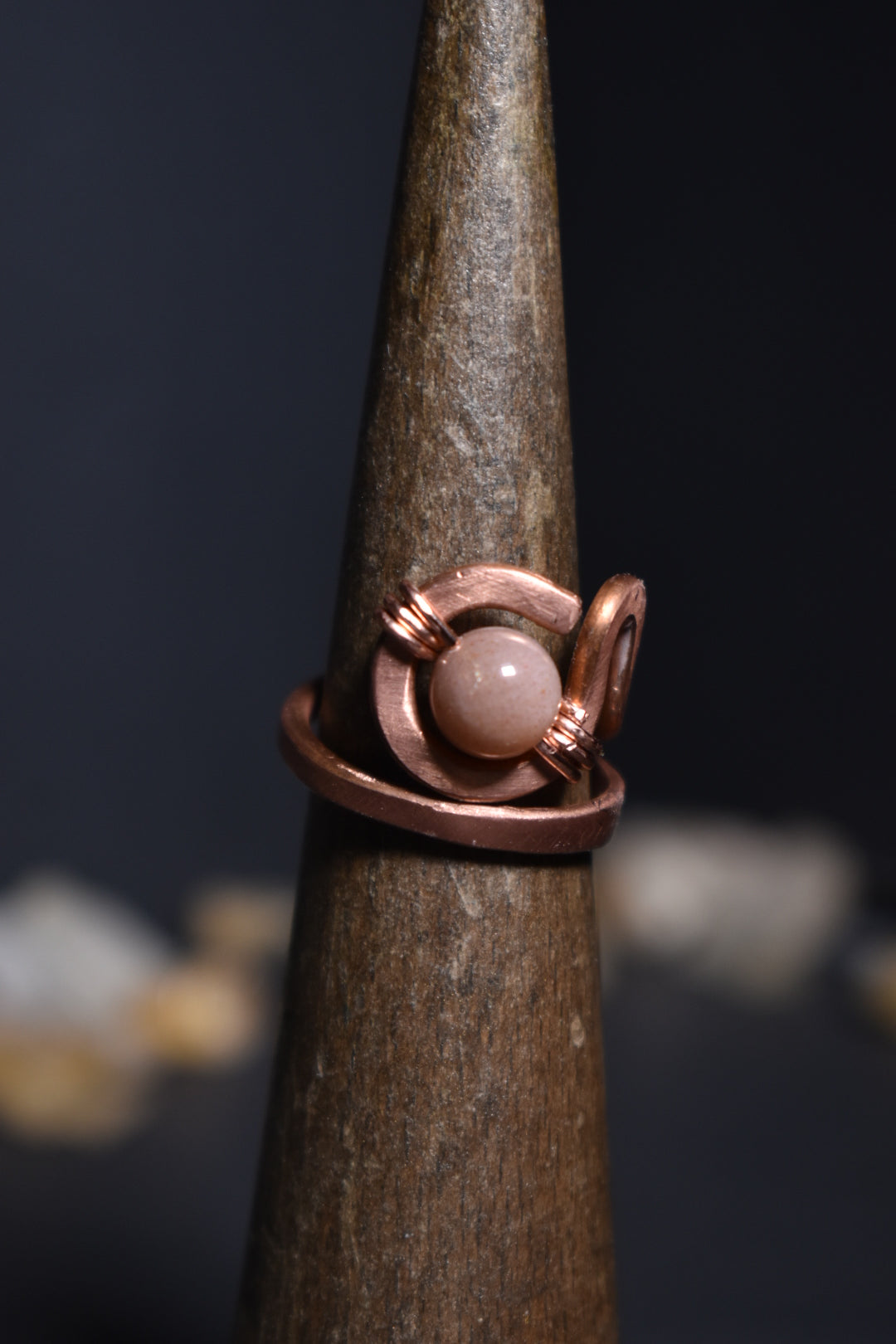 Ajna - Copper Adjustable Rings W/ Crystal Variants
