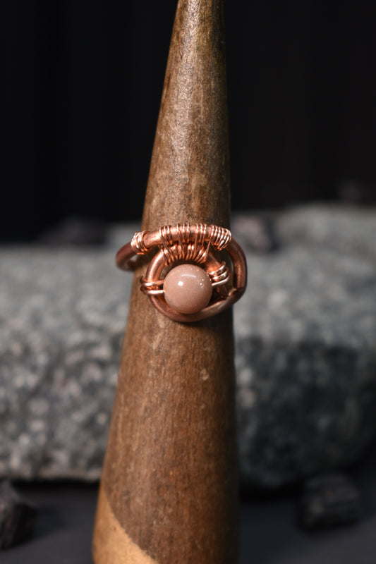Sunstone- Kosmik Glyph Ring