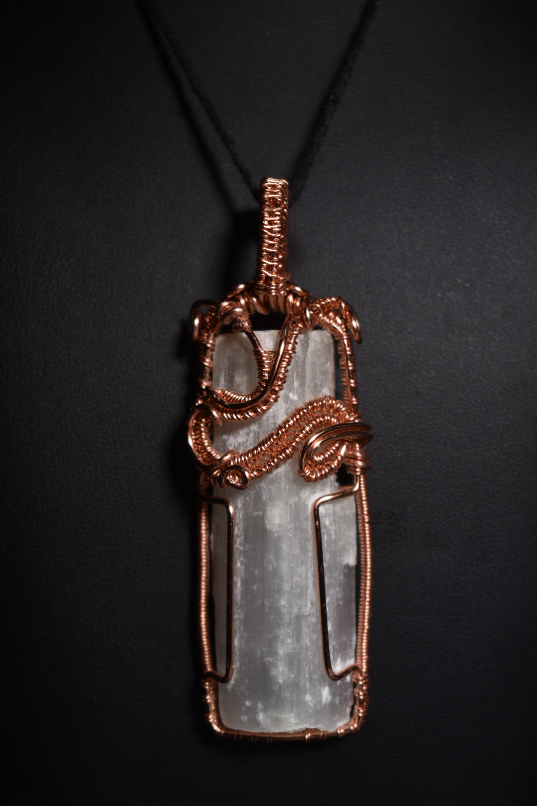 Selenite- Ascension Column: Copper Pendant Necklace 1 of 1 - KOSMIK COLLECTIONS