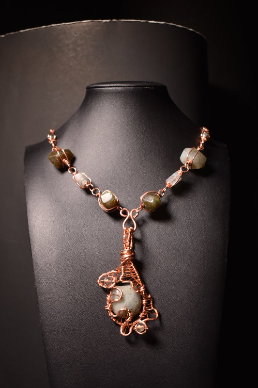 Labradorite — Celestial Relic: Copper Necklace