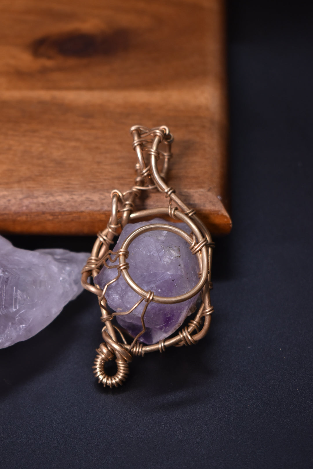 Amethyst Glade Life — Brass Pendant Necklace - KOSMIK COLLECTIONS