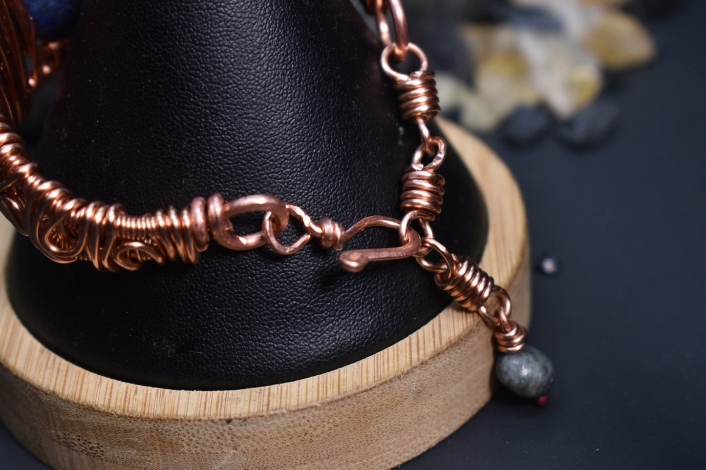 Lapis Lazuli — Solar Eye Of Heru Copper Bracelet - KOSMIK COLLECTIONS
