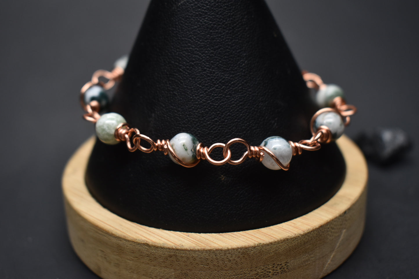 Moss Agate - Kosmik Orbit Copper Bracelet