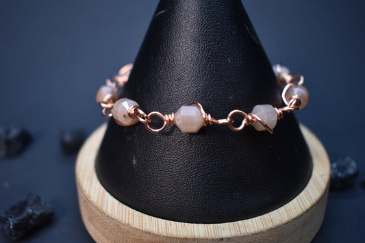 Sunstone- Orbit: Copper Bracelet