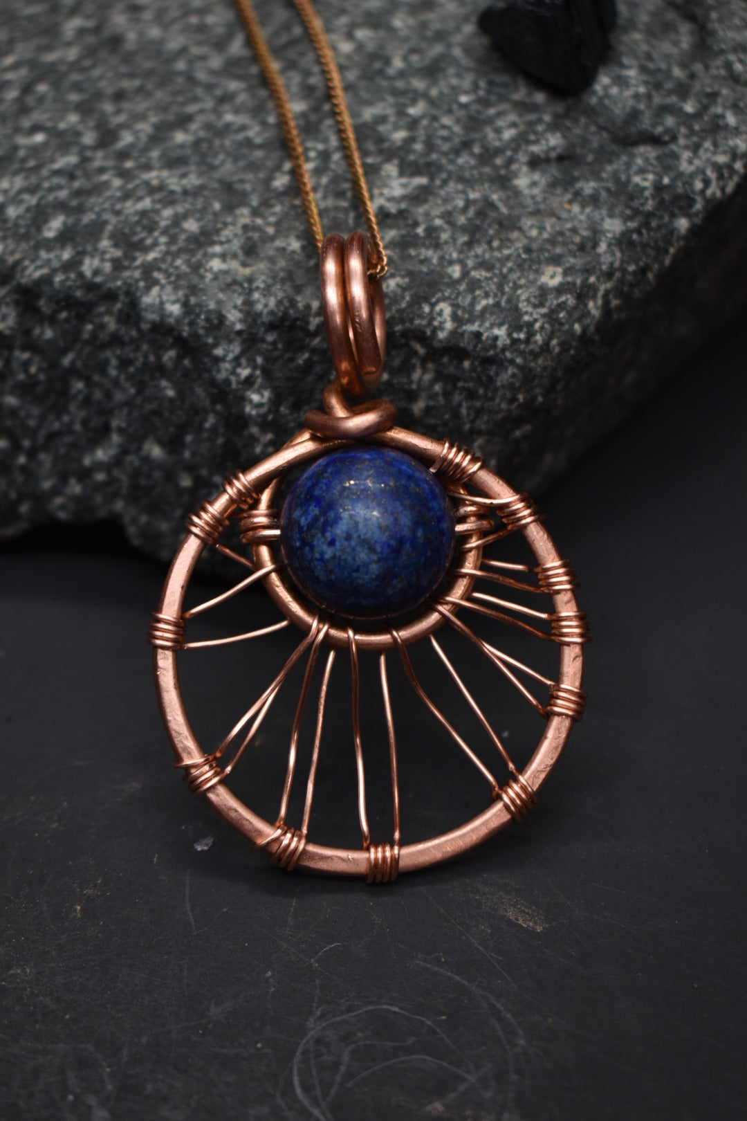 Lapis Lazuli — Solar Return Copper Pendant Necklace - KOSMIK COLLECTIONS