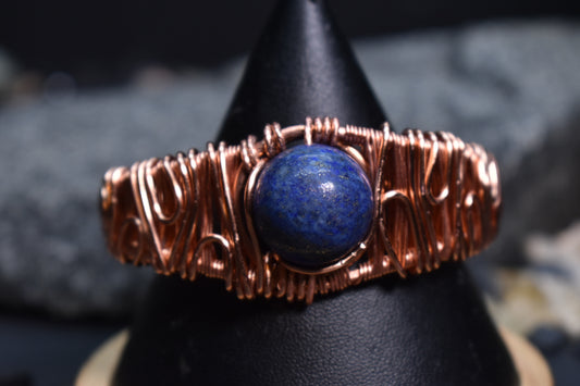 Lapis Lazuli — Solar Eye Of Heru Copper Bracelet - KOSMIK COLLECTIONS