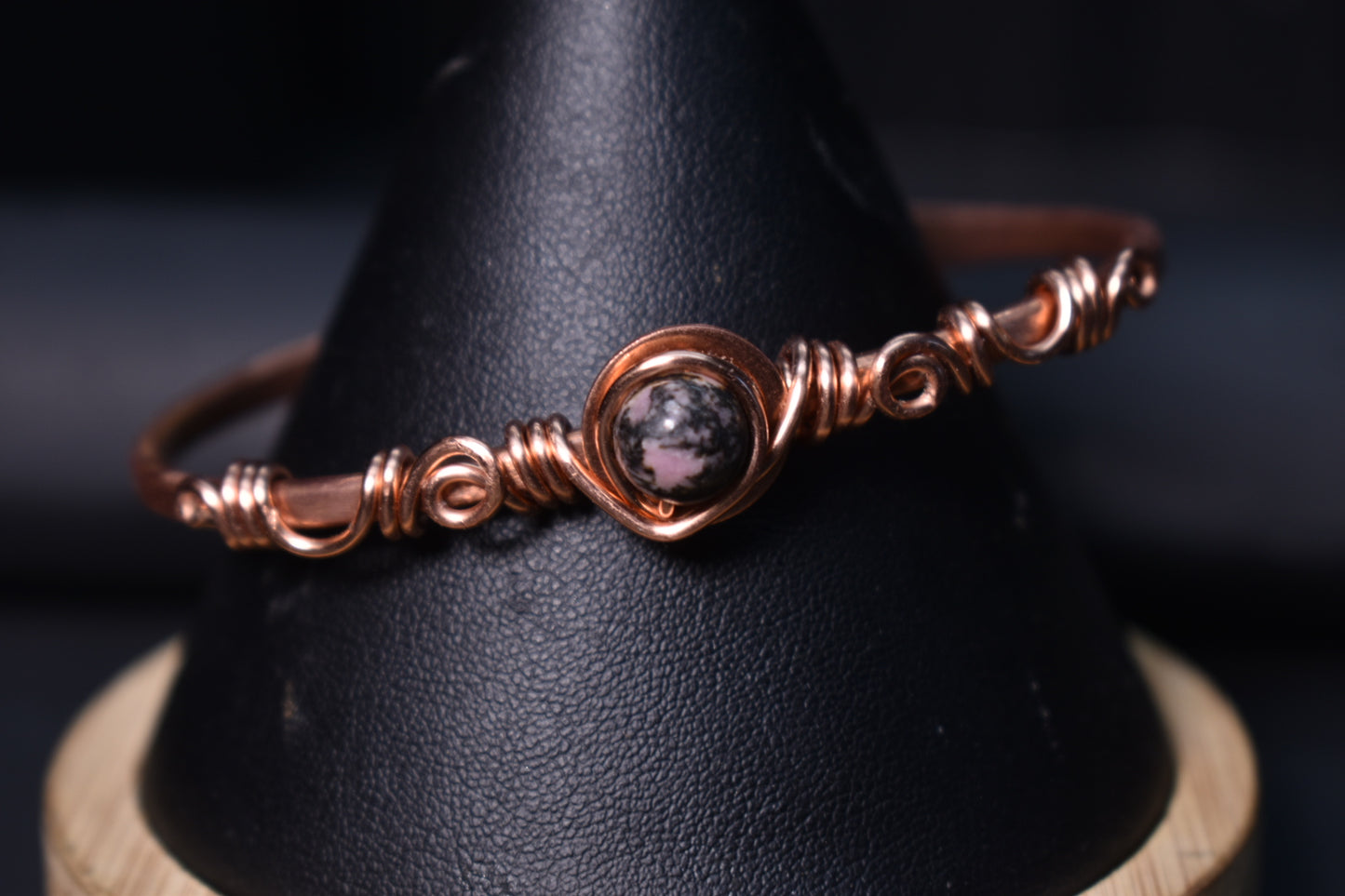 Rhodonite Orbit- Half Cuff Bangles