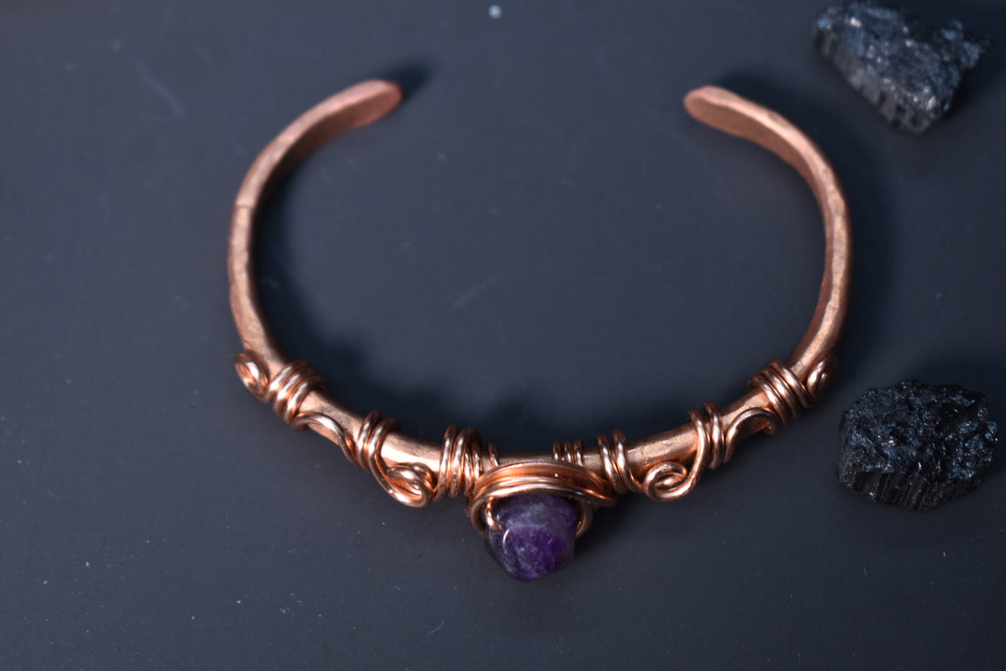 Amethyst- Orbit Half Cuff Bangles