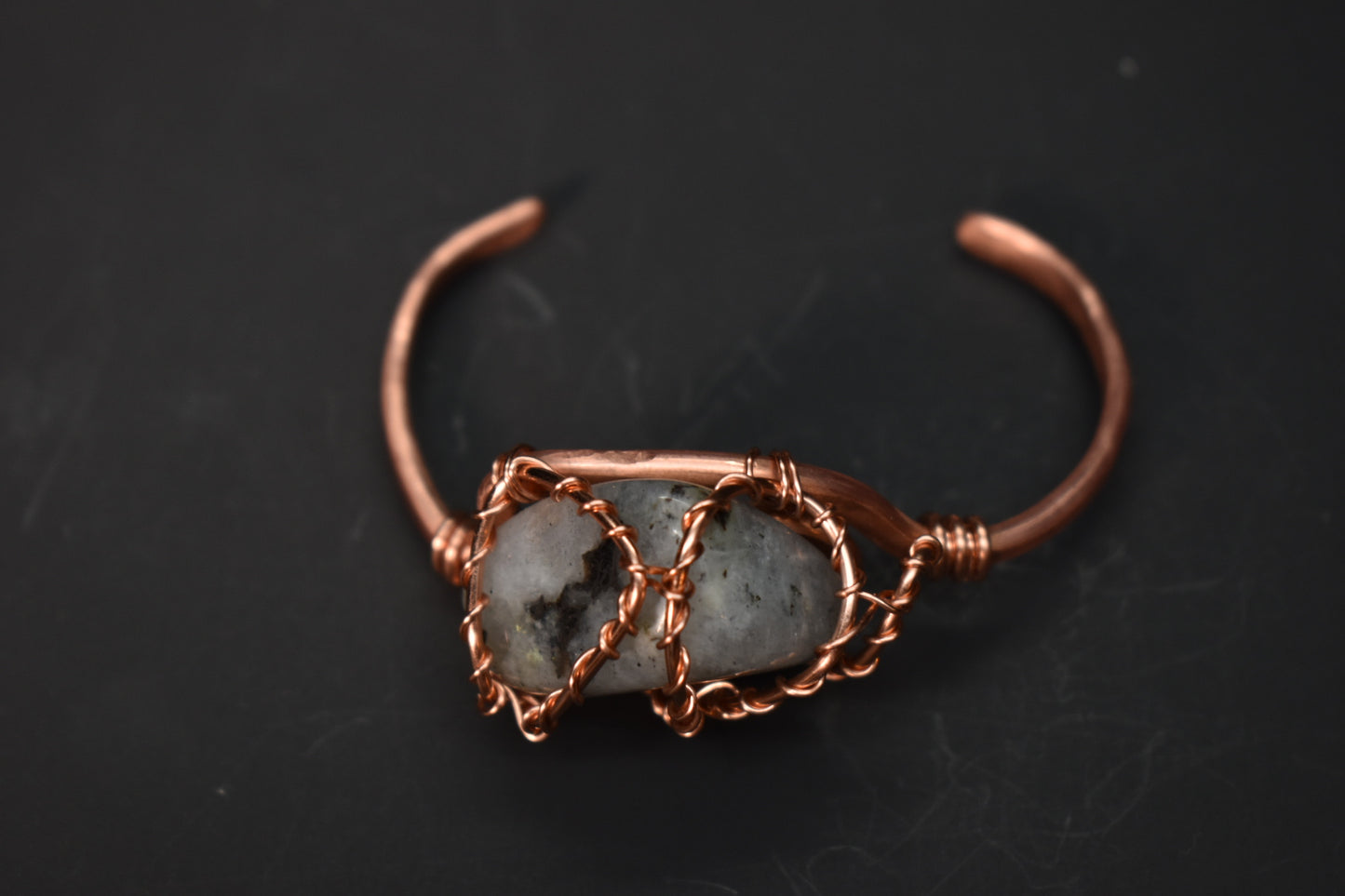 Labradorite - The Orbit Current: Copper Bangle