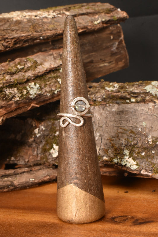 Labradorite Kundalini — Sterling Silver Argentium Ring