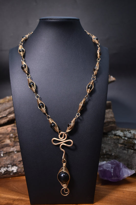 Smokey Quartz Frequency chain necklace - KOSMIK COLLECTIONS