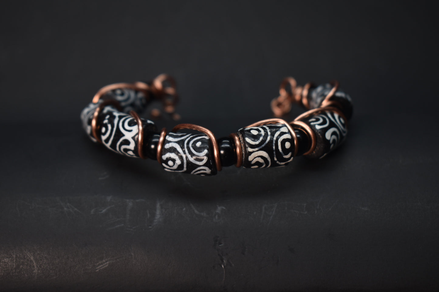 The Glyph of Continuum- Copper Clay Bracelet