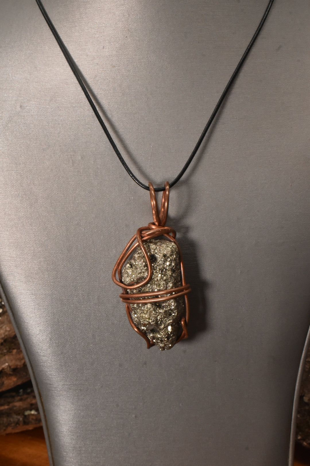 Pyrite Chippet — Copper Pendant Necklace