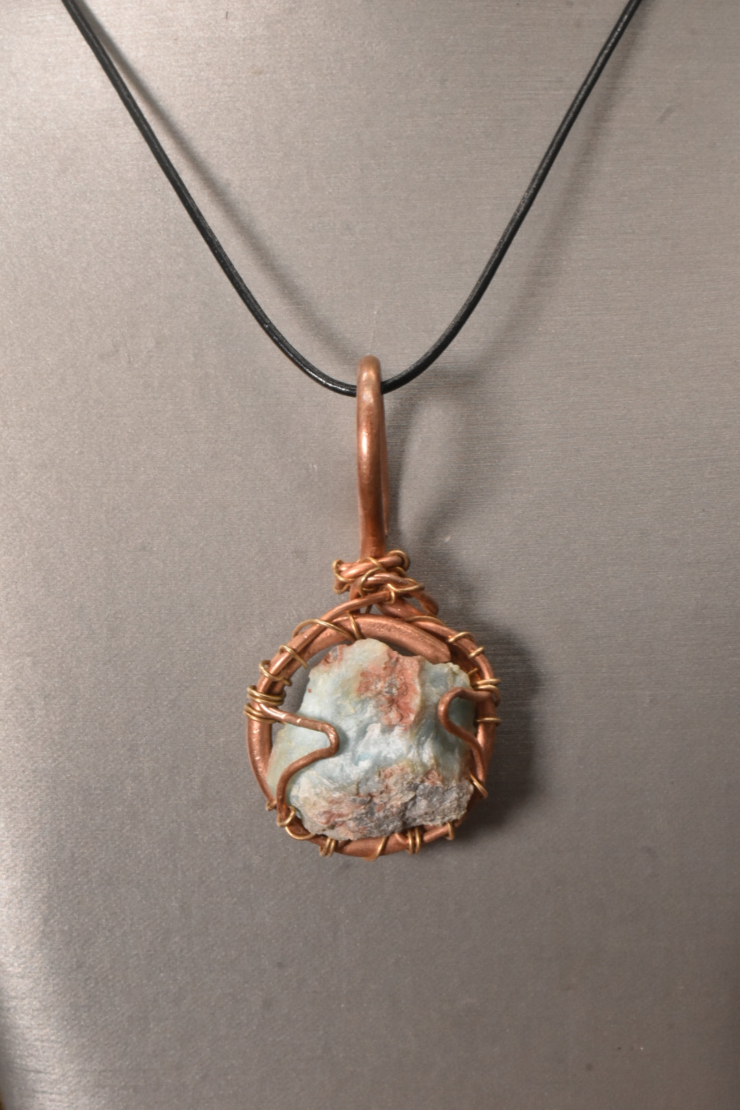 Twist & Tales — Larimar Copper & Brass Pendant