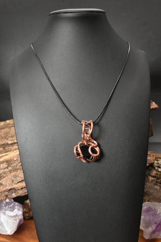 Black Mirror — Obsidian Copper Pendant