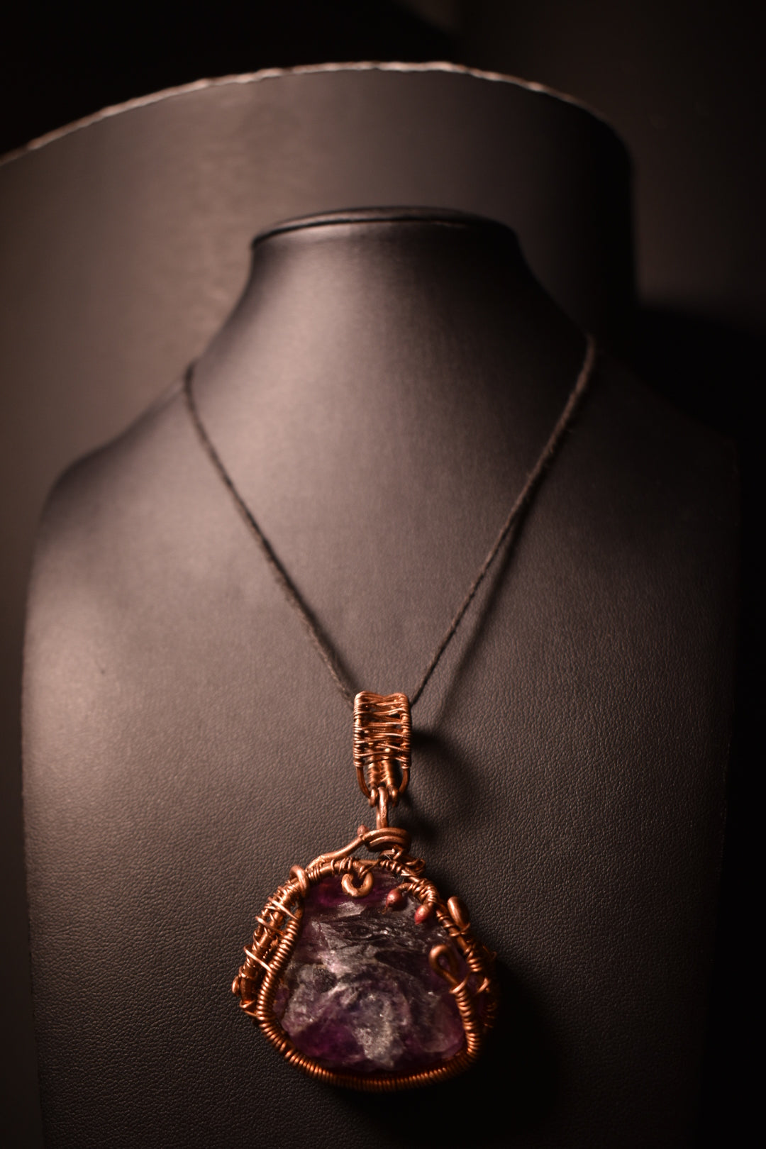Fluorite — Akashic Heart: Copper Pendant Necklace