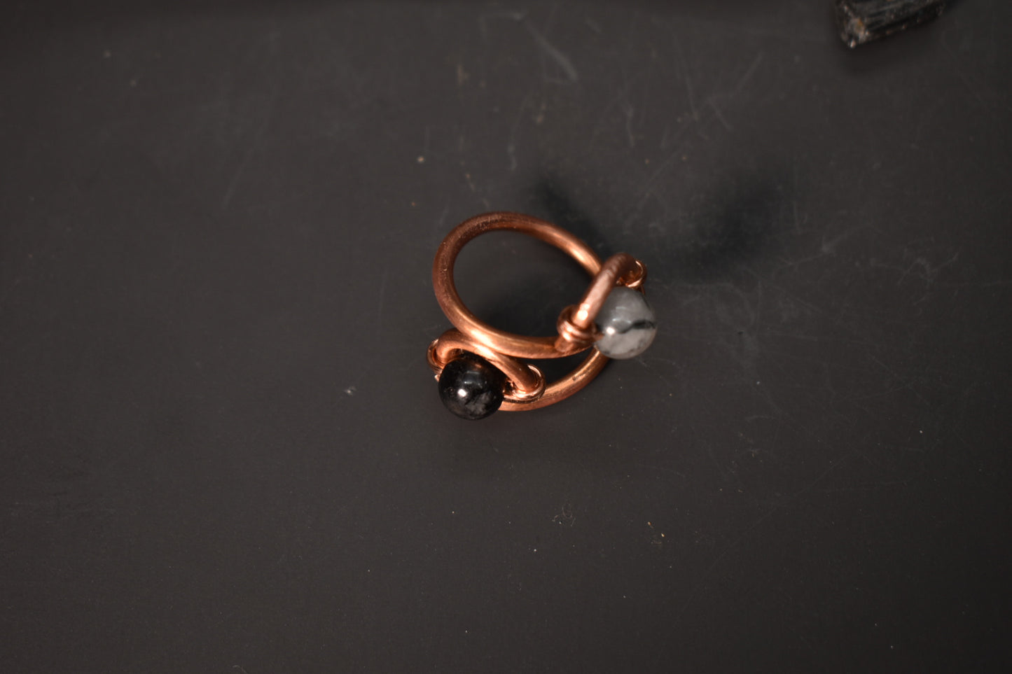 Black Tourmaline- Kosmik Glyph Ring