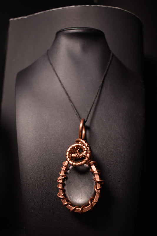 Hematite- Heart of Iron Star: Copper Pendant Necklace