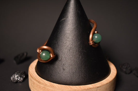 Green Aventurine- Orbit Half Cuff Bracelet