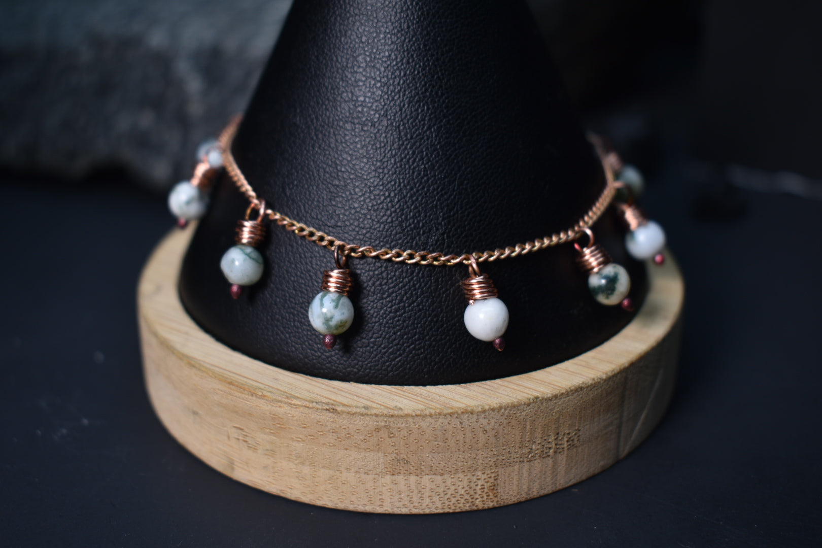 Moss Agate — Orbit Copper Charm Bracelet - KOSMIK COLLECTIONS