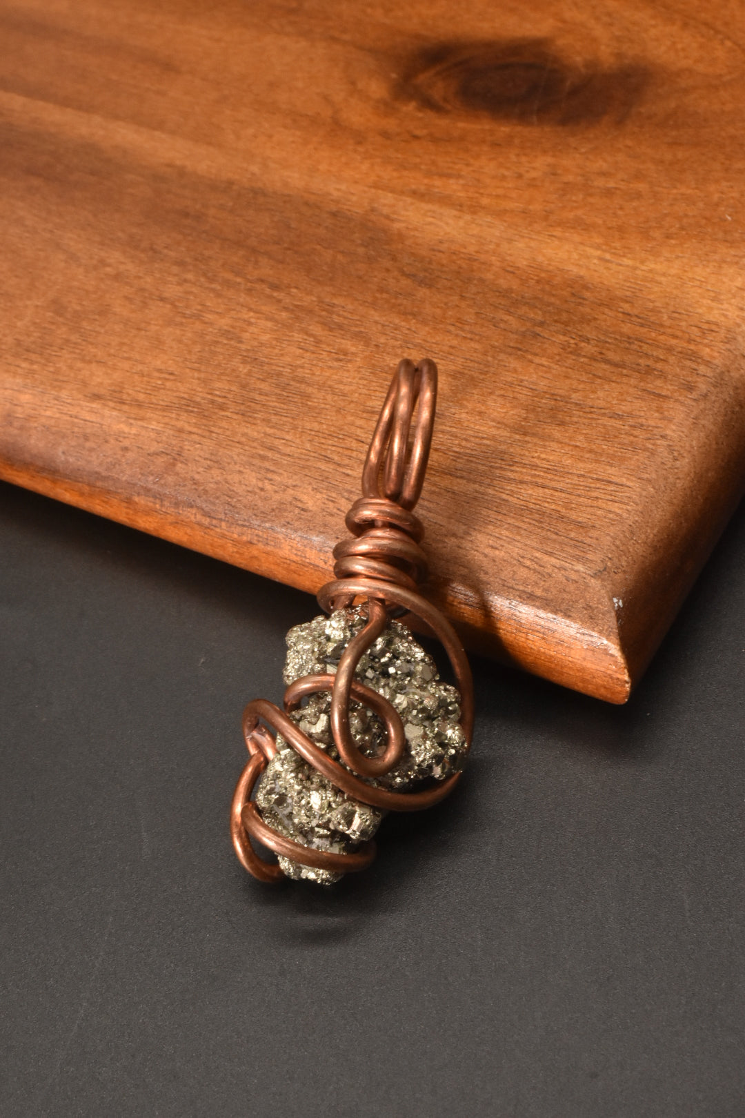 Pyrite Chippet — Copper Pendant Necklace