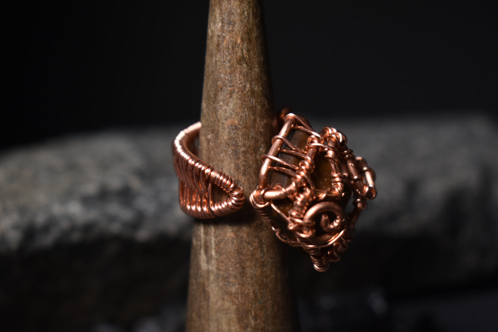 Tigers eye- Solar Snare: Copper Ring - KOSMIK COLLECTIONS