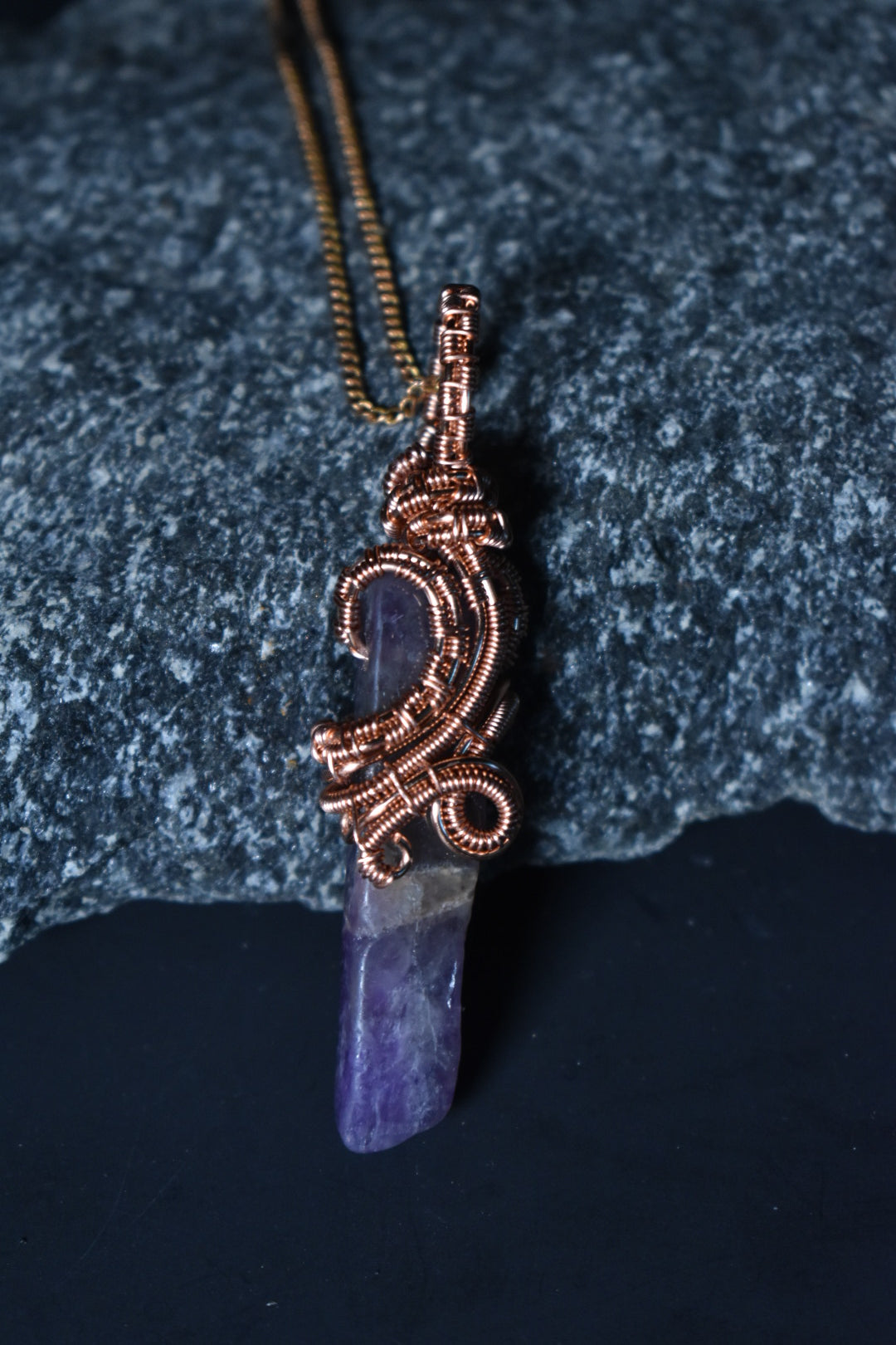 Amethyst — Violet Signal Copper Pendant Necklace