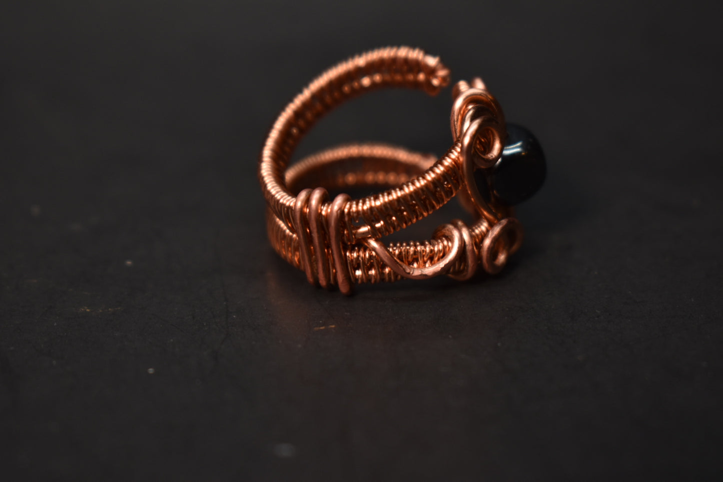 Hematite- Solar Eye Adjustable Ring