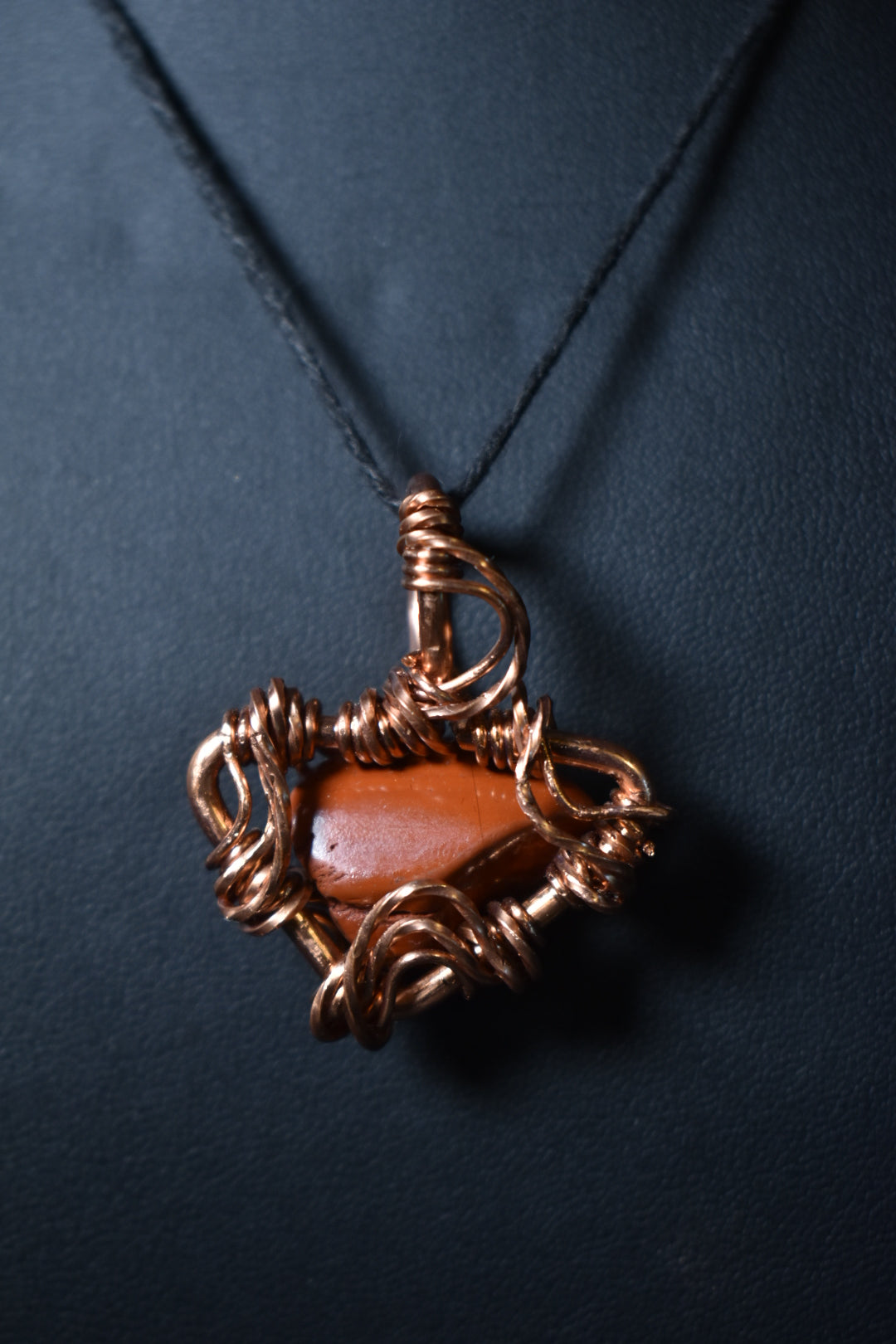 Red jasper - Kosmik Orbit Medallion: Copper Pendant Necklace