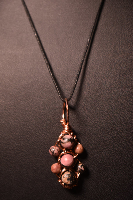 Rhodonite- Helix of the Verdant Neteru Pendant