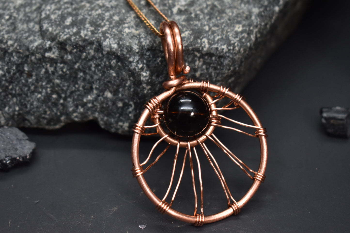 Smoky Quartz — Solar Return Copper Pendant Necklace - KOSMIK COLLECTIONS