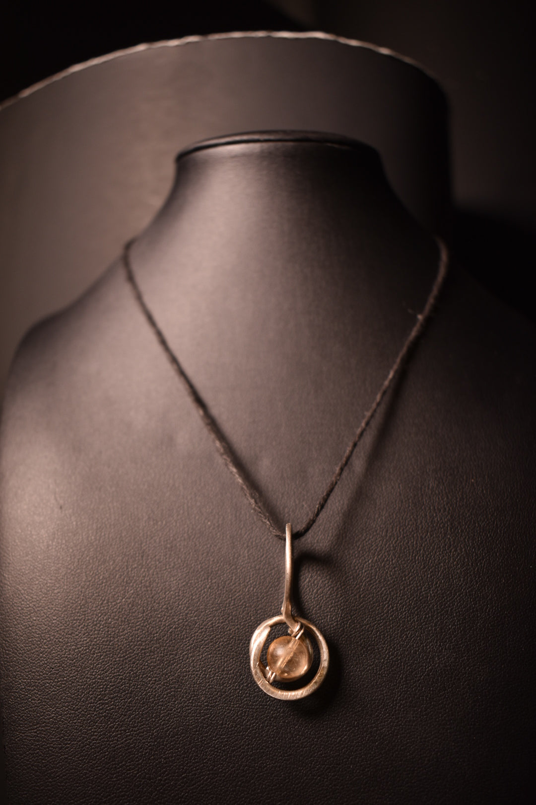 Citrine- Serpent’s Solar Gate: Sterling Silver Pendant Necklace