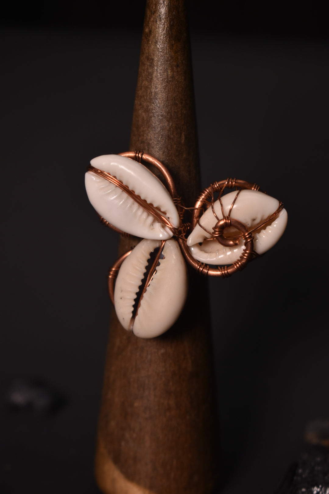 Celestial Cowrie Currents- Copper Rings
