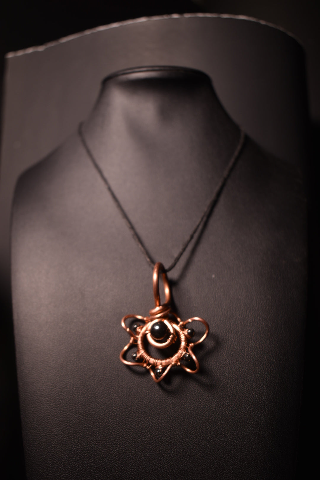 Hematite- The Stellar Atom: Copper Pendant Necklace