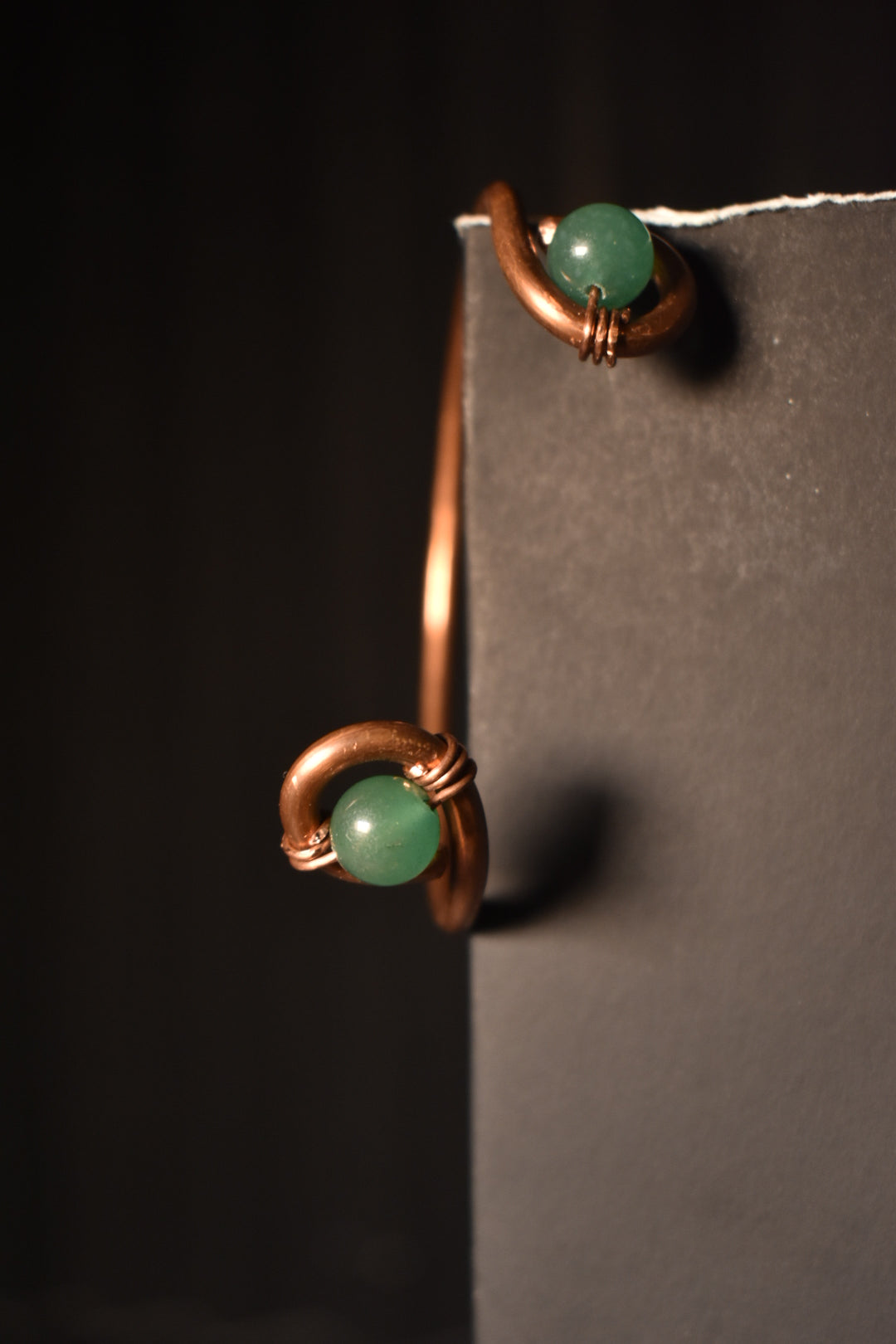 Green Aventurine- Orbit Half Cuff Bracelet