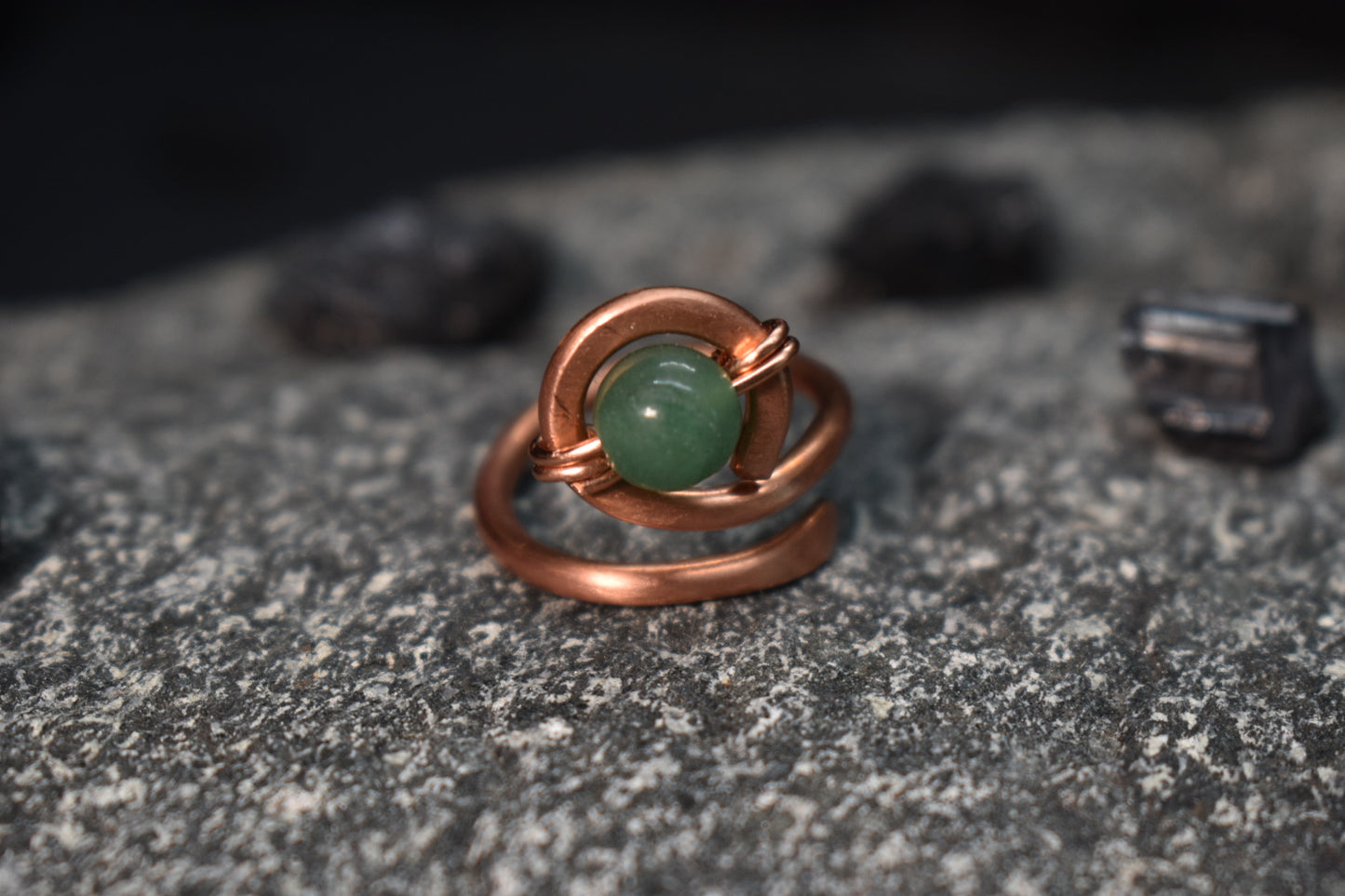 Green Aventurine - Kosmik Glyph Ring