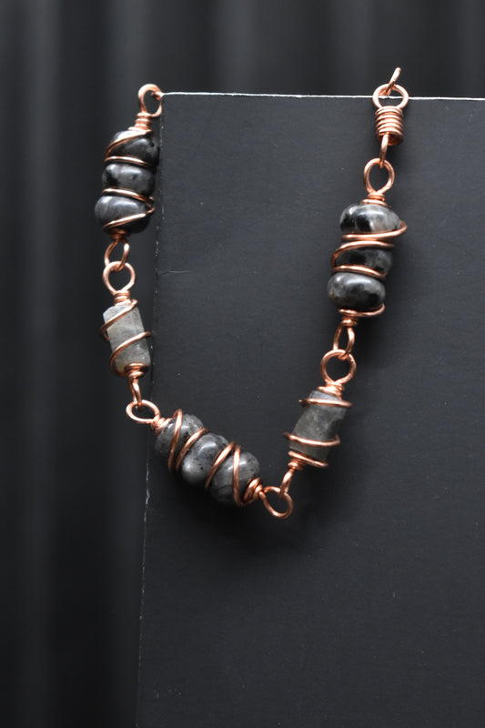 Labradorite - Orbit: Copper Bracelet