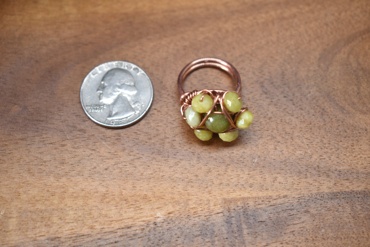 Floral Arrangements — Peridot Copper Ring