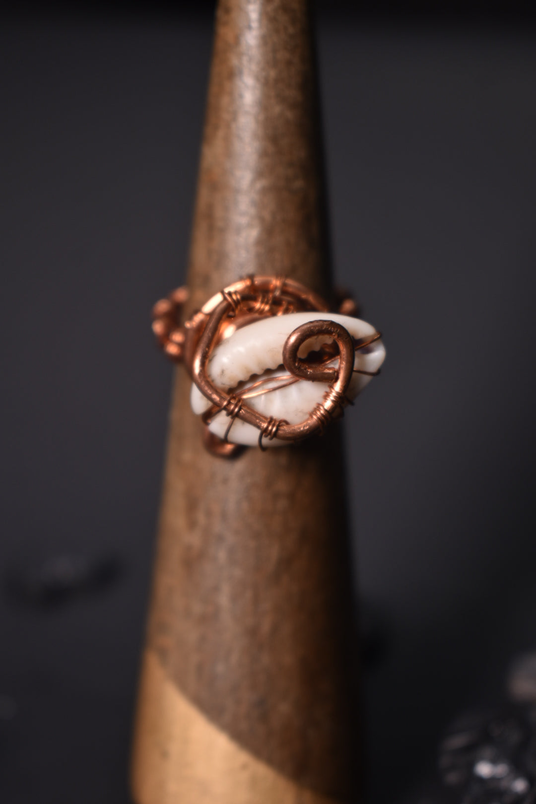 Celestial Cowrie Currents- Copper Rings