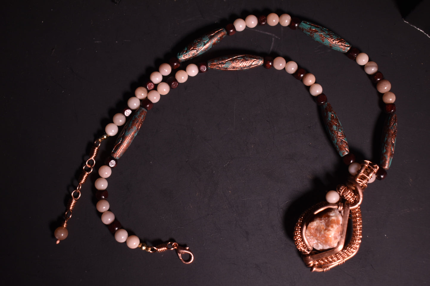 Sunstone- Stargate of the Desert Bloom: Copper Pendant Necklace 1 of 1 - KOSMIK COLLECTIONS